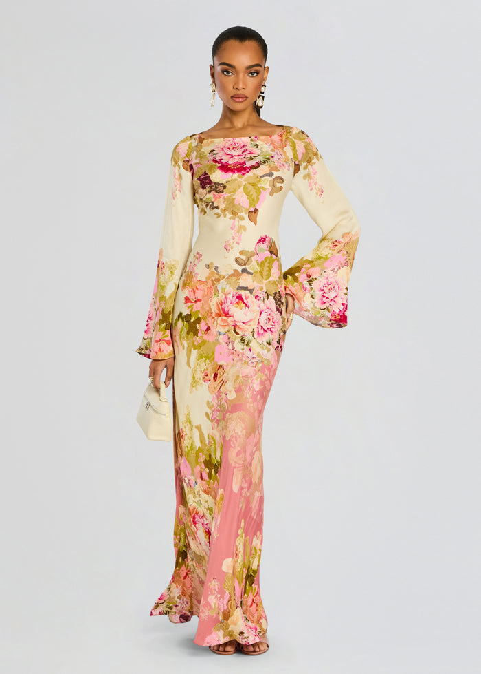 Vestido Floral Largo Elegante
