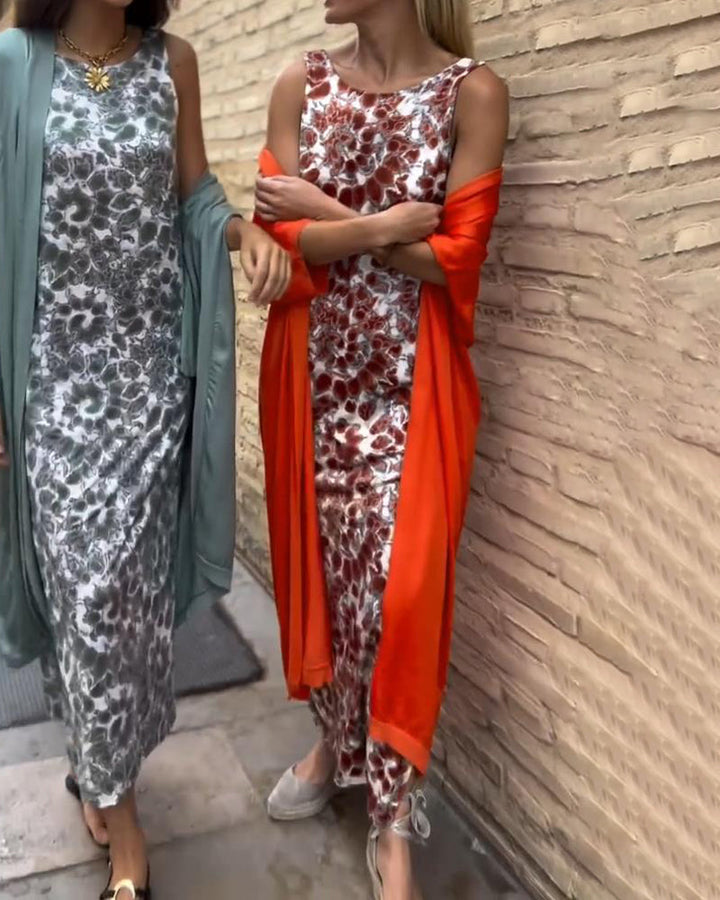 Vestido largo elegante + cárdigan a juego DE REGALO