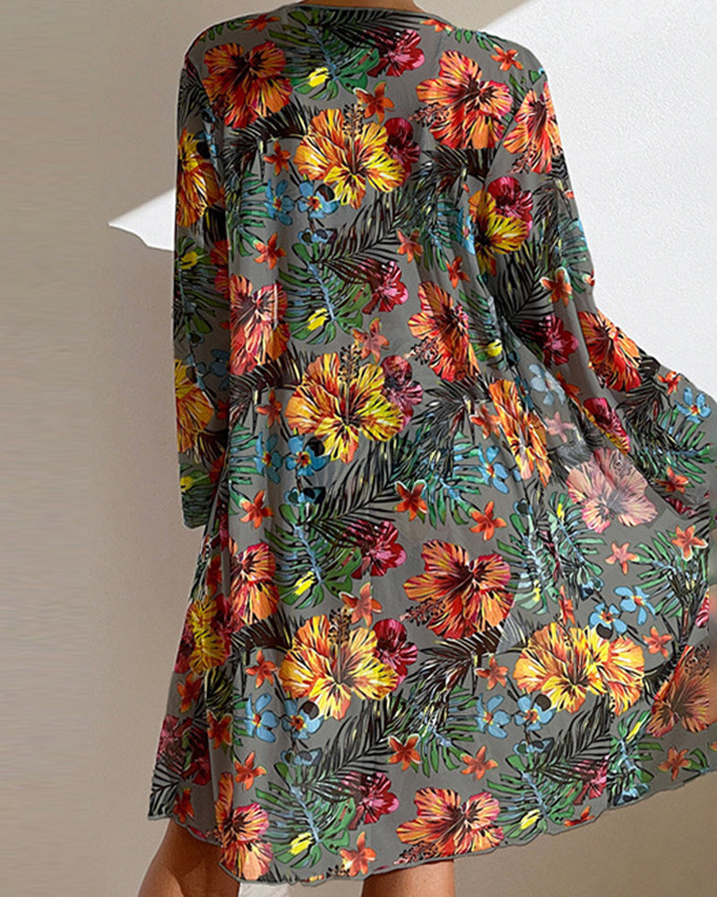 Set De Bikini Floral Con Cover-Up Incluido