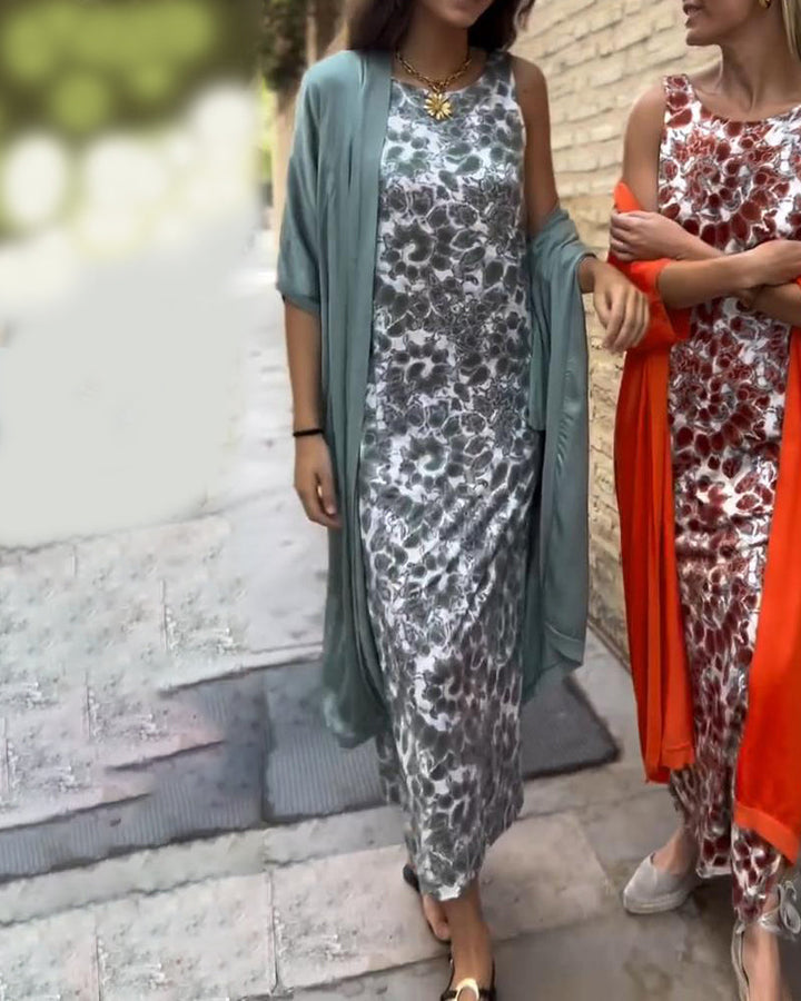 Vestido largo elegante + cárdigan a juego DE REGALO