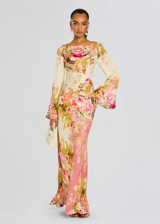 Vestido Floral Largo Elegante