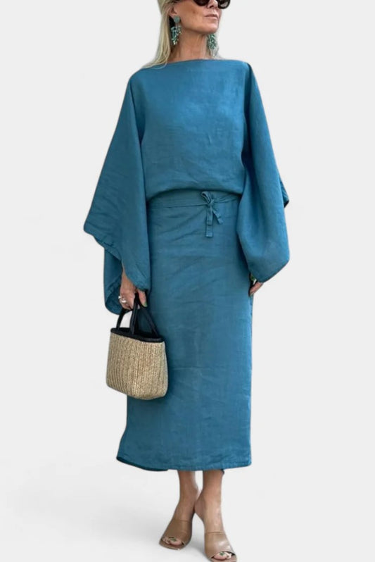 Vestido Kimono de Lino y Algodón