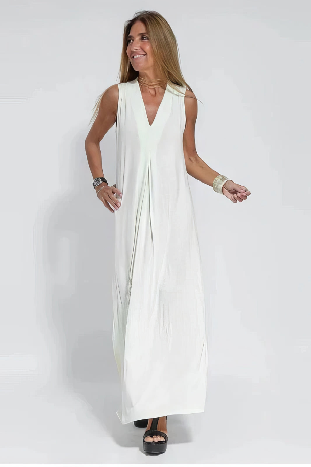 VESTIDO LARGO ELEGANTE + CÁRDIGAN A JUEGO DE REGALO